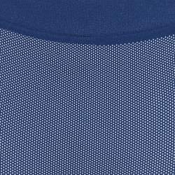 Pre Owned Fendi Dark Blue Logo Pattern Jersey Seamless Leggings L/XL