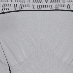 Fendi Grey Logo Pattern Jersey Jumper L/XL