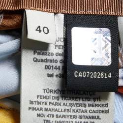 مملوكة مسبقًا Fendi Brown Daisy Print Chenille Draped Midi Dress S