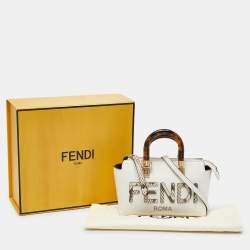 Fendi Off White Python and Leather Mini By The Way Bag