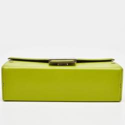 Fendi Green FF Embossed Leather Soft Baguette Trunk Bag