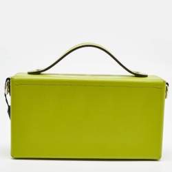 Fendi Green FF Embossed Leather Soft Baguette Trunk Bag