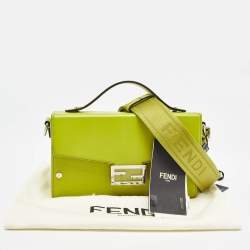 Fendi Green FF Embossed Leather Soft Baguette Trunk Bag