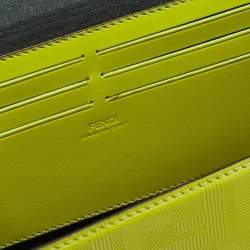 Fendi Green FF Embossed Leather Soft Baguette Trunk Bag