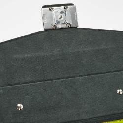 Fendi Green FF Embossed Leather Soft Baguette Trunk Bag