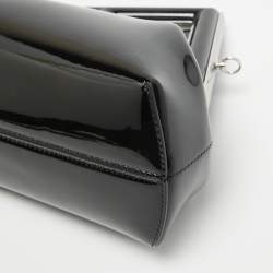 Pre Owned Fendi Black Patent Leather Midi First Bag