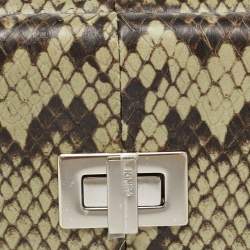 Pre Owned Fendi Green/Brown Elaphe Trifold Wallet