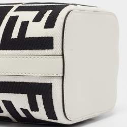 مملوكة مسبقًا Fendi White/Black FF Canvas Mini Mon Tresor Drawstring Bucket Bag