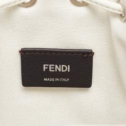 مملوكة مسبقًا Fendi White/Black FF Canvas Mini Mon Tresor Drawstring Bucket Bag