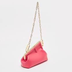 Fendi Pink Leather Small Fendi First Clutch