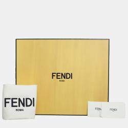 Fendi Brown FF Diagonal Flat Wristlet Clutch