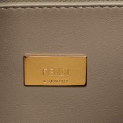 Pre Owned Fendi Black Leather Peekaboo Iconic Essentially Top Handle Bag