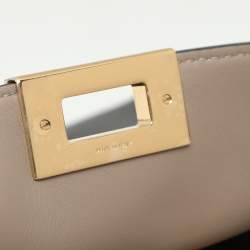 Pre Owned Fendi Black Leather Peekaboo Iconic Essentially Top Handle Bag