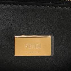 Pre Owned Fendi Beige Leather Peekaboo Iconic Essentially Top Handle Bag