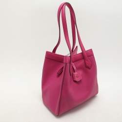 Pre Owned Fendi Fuchsia Leather Medium Origami Tote