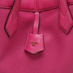 Pre Owned Fendi Fuchsia Leather Medium Origami Tote