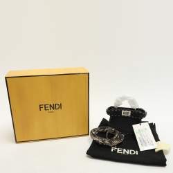Pre Owned Fendi Black Selleria Leather Micro Peekaboo Top Handle Bag