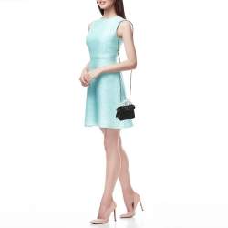 Pre Owned Fendi Black Selleria Leather Micro Peekaboo Top Handle Bag