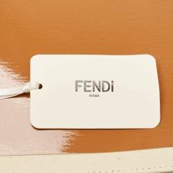 Pre Owned Fendi Brown/Beige Canvas and Patent Leather Medium Sunshine Shopper Tote