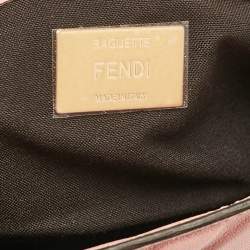 Fendi Pink Zucca Embossed Leather Medium Baguette Bag