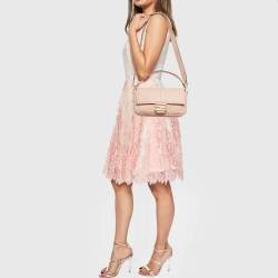 Fendi Pink Zucca Embossed Leather Medium Baguette Bag