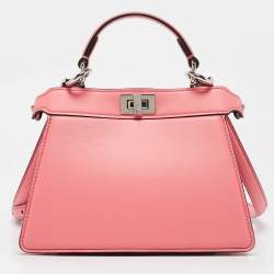 مملوكة مسبقًا حقيبة فندي بيكابوو أي سي يو جلد أبيض متوسطة بيد علوية