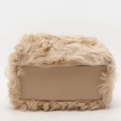 Fendi Beige Lamb Fur and Leather Medium Origami Tote