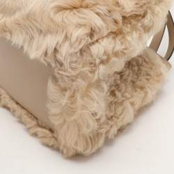 Fendi Beige Lamb Fur and Leather Medium Origami Tote