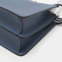 Fendi Blue Leather Medium Peekaboo Iseeu Top Handle Bag