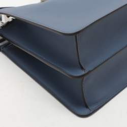 Fendi Blue Leather Medium Peekaboo Iseeu Top Handle Bag