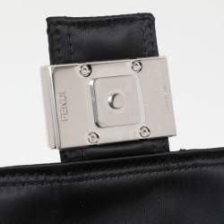 Fendi Black Nylon Multipocket Baguette Bag