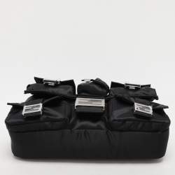 Fendi Black Nylon Multipocket Baguette Bag