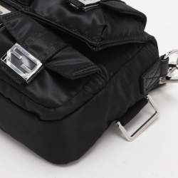 Fendi Black Nylon Multipocket Baguette Bag