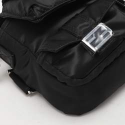 Fendi Black Nylon Multipocket Baguette Bag