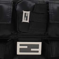 Fendi Black Nylon Multipocket Baguette Bag