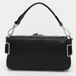 Fendi Black Nylon Multipocket Baguette Bag