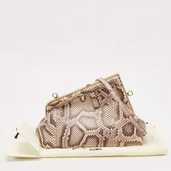 Fendi Pink/Brown Python Small Fendi First Clutch