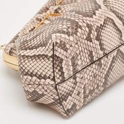 Fendi Pink/Brown Python Small Fendi First Clutch