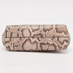 Fendi Pink/Brown Python Small Fendi First Clutch