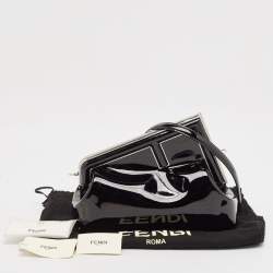 Pre Owned Fendi Black Patent Leather Midi First Bag