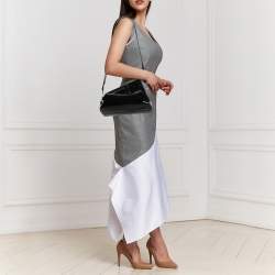 Pre Owned Fendi Black Patent Leather Midi First Bag