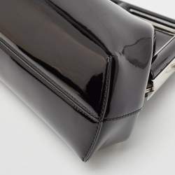 Pre Owned Fendi Black Patent Leather Midi First Bag