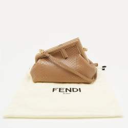 Pre Owned Fendi Beige Python Small First Clutch Bag
