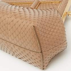 Pre Owned Fendi Beige Python Small First Clutch Bag