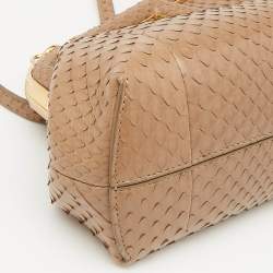 Pre Owned Fendi Beige Python Small First Clutch Bag