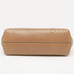 Pre Owned Fendi Beige Python Small First Clutch Bag