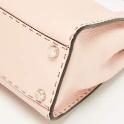 Fendi Beige Selleria Leather Medium Peekaboo Top Handle Bag