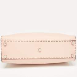 Fendi Beige Selleria Leather Medium Peekaboo Top Handle Bag
