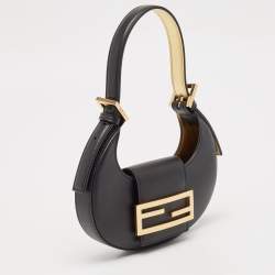 مملوكة مسبقًا Fendi Black Leather Mini Cookie Hobo