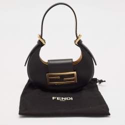 مملوكة مسبقًا Fendi Black Leather Mini Cookie Hobo